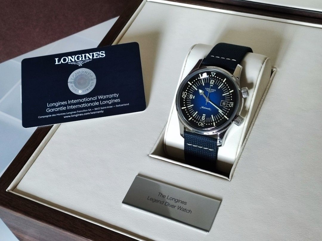 Reloj Longines Legend Diver automático con esfera azul para hombre 42 L3.774.4.90.2