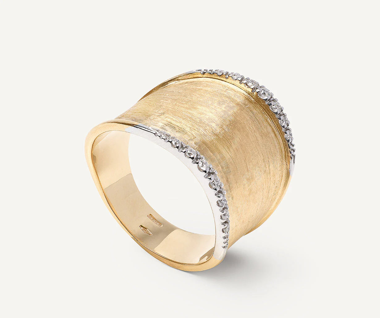 Marco Bicego Lunaria 18K Yellow Gold Large Band with Diamonds AB551_B_YW_Q6