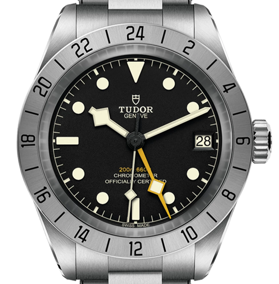 Tudor Black Bay Pro Esfera negra Brazalete de acero Reloj para hombre 39 M79470-0001 Brazalete de acero
