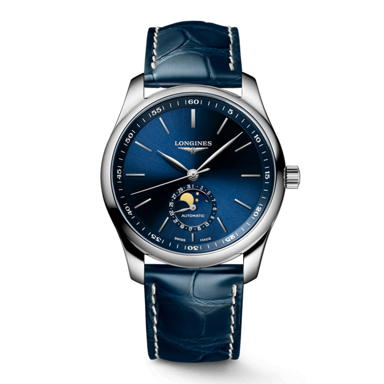 Longines Master Collection Blue Dial Blue Leather Strap Men's Watch 40 L2.909.4.92.0