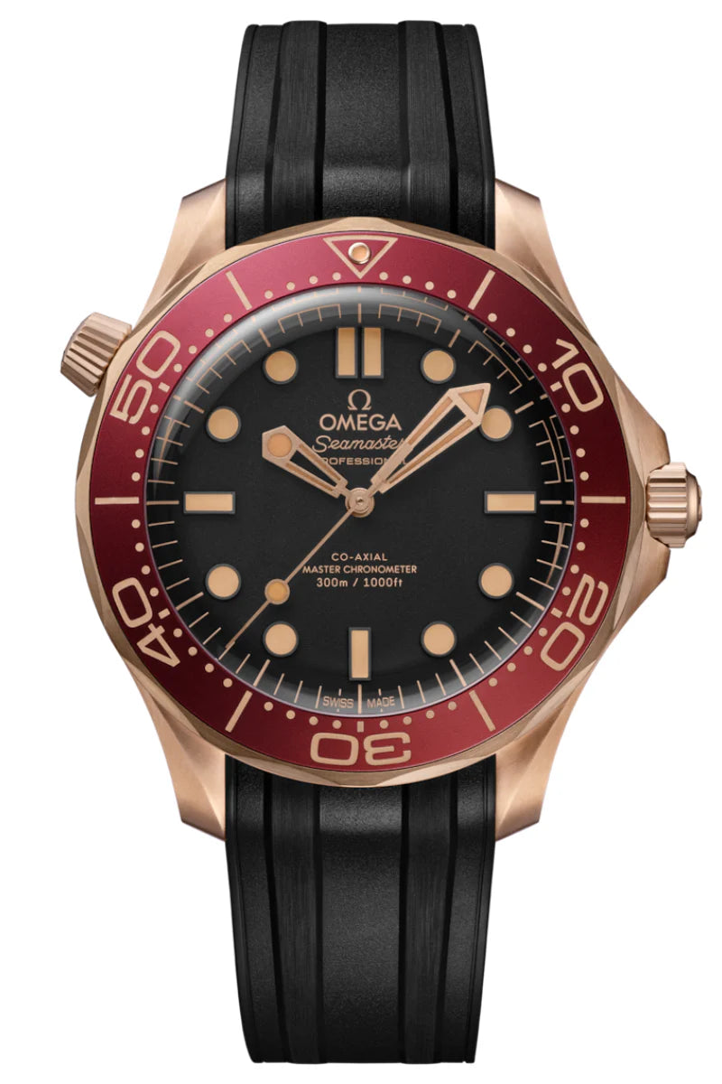Omega Seamaster Diver Bronze Gold 300M Black Dial 42mm Rubber strap  210.92.42.20.01.003