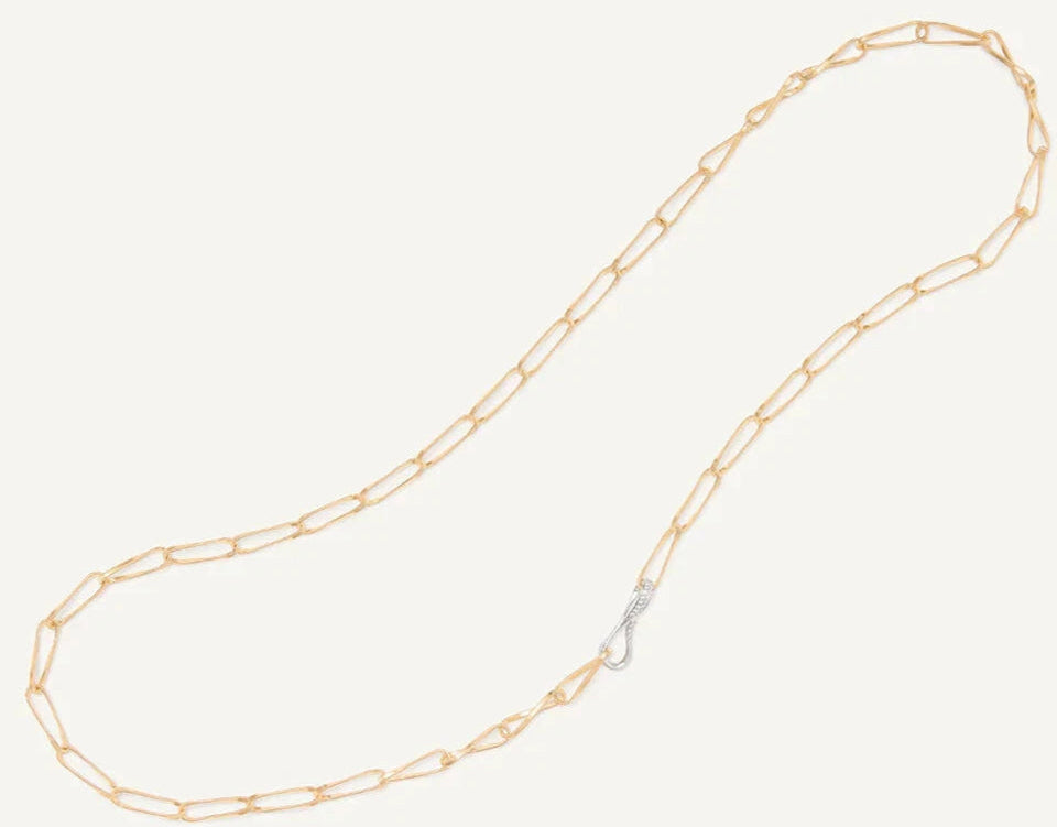 Marco Bicego Marrakech 18k Y/G Twisted coil link lariat w/Dia clasp CG849 B_YW_M5