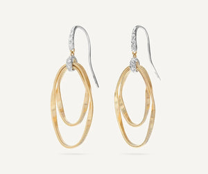 Marco Bicego Marrakech Onde 18K Y/Gold & Dia Concentric Hook Earrings OG372 A B1