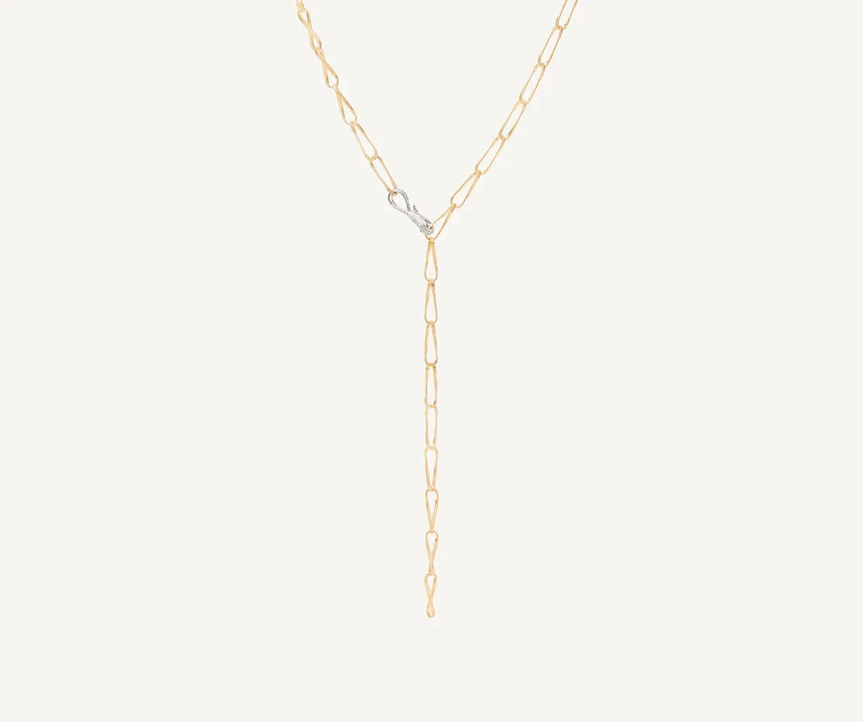 Marco Bicego Marrakech 18k Y/G Twisted coil link lariat w/Dia clasp CG849 B_YW_M5