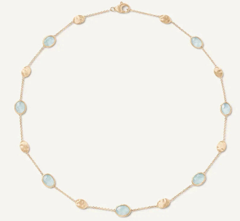 RTR Marco Bicego Siviglia 18K Y/Gold Aquamarine & Gold Necklace CB1874 E AQ01 Y02