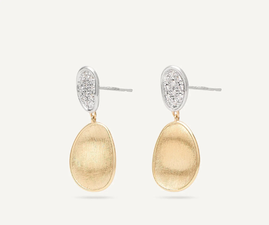 MARCO BICEGO Lunaria 18K Yellow Gold Double Drop Earrings  With Diamonds, Small Style Number: OB1751_B_YW_Q6