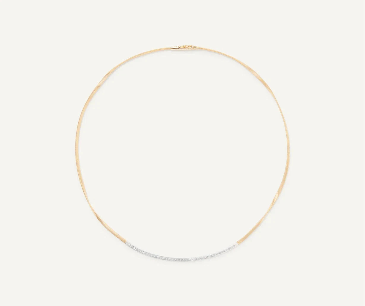 RTR Marco Bicego Marrakech 18K Y/Gold Coil Necklce With Diamond Bar CG851 B YW M5