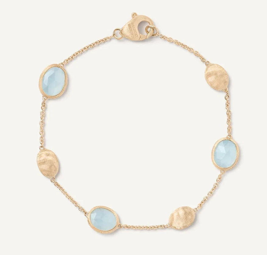 Marco Bicego Siviglia 18K Y/Gold Aqua & Gold Bracelet BB1874 AQ01