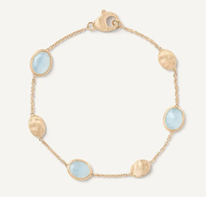 Marco Bicego Siviglia 18K Y/Gold Aqua & Gold Bracelet BB1874 AQ01