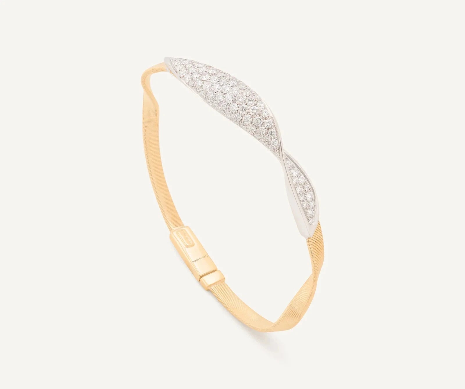 Marco Bicego Marrakech 18K Y/Gold Bracelet w/Wide Dia Pave Crossover SG750B1YWM5