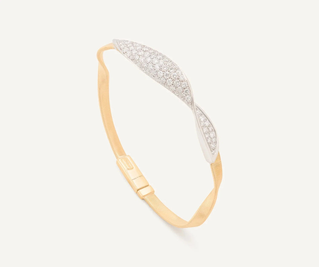 Marco Bicego Marrakech 18K Y/Gold Bracelet w/Wide Dia Pave Crossover SG750B1YWM5