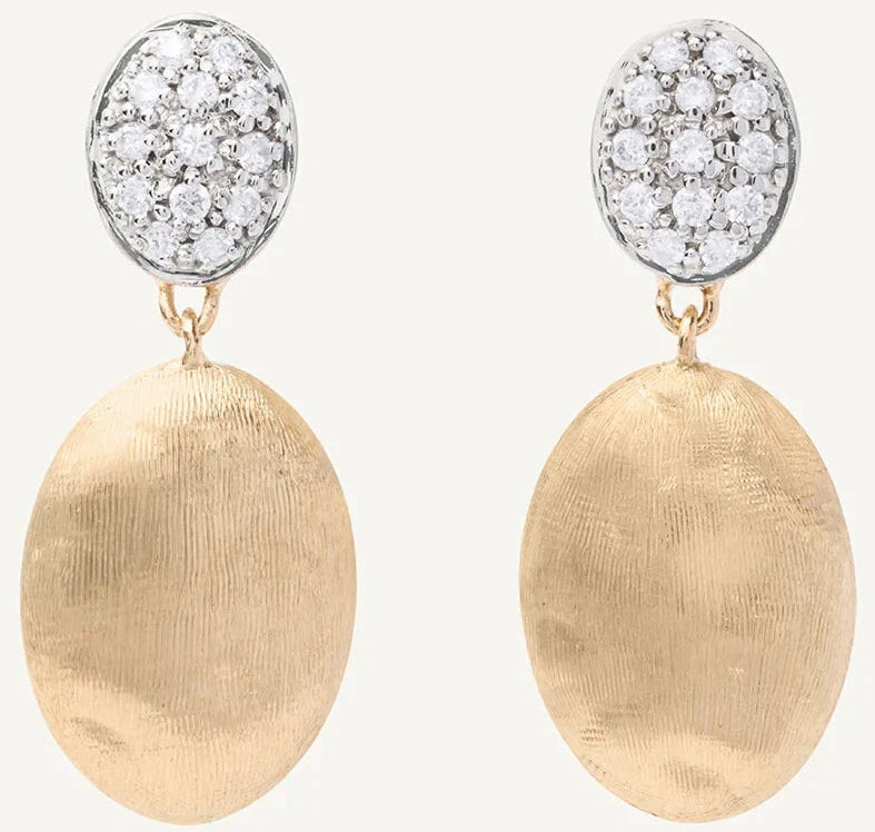 MARCO BICEGO Siviglia OB1289_B_YW_Q6  18K  & Diamond Medium Drop Earrings