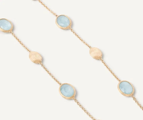 RTR Marco Bicego Siviglia 18K Y/Gold Aquamarine & Gold Necklace CB1874 E AQ01 Y02