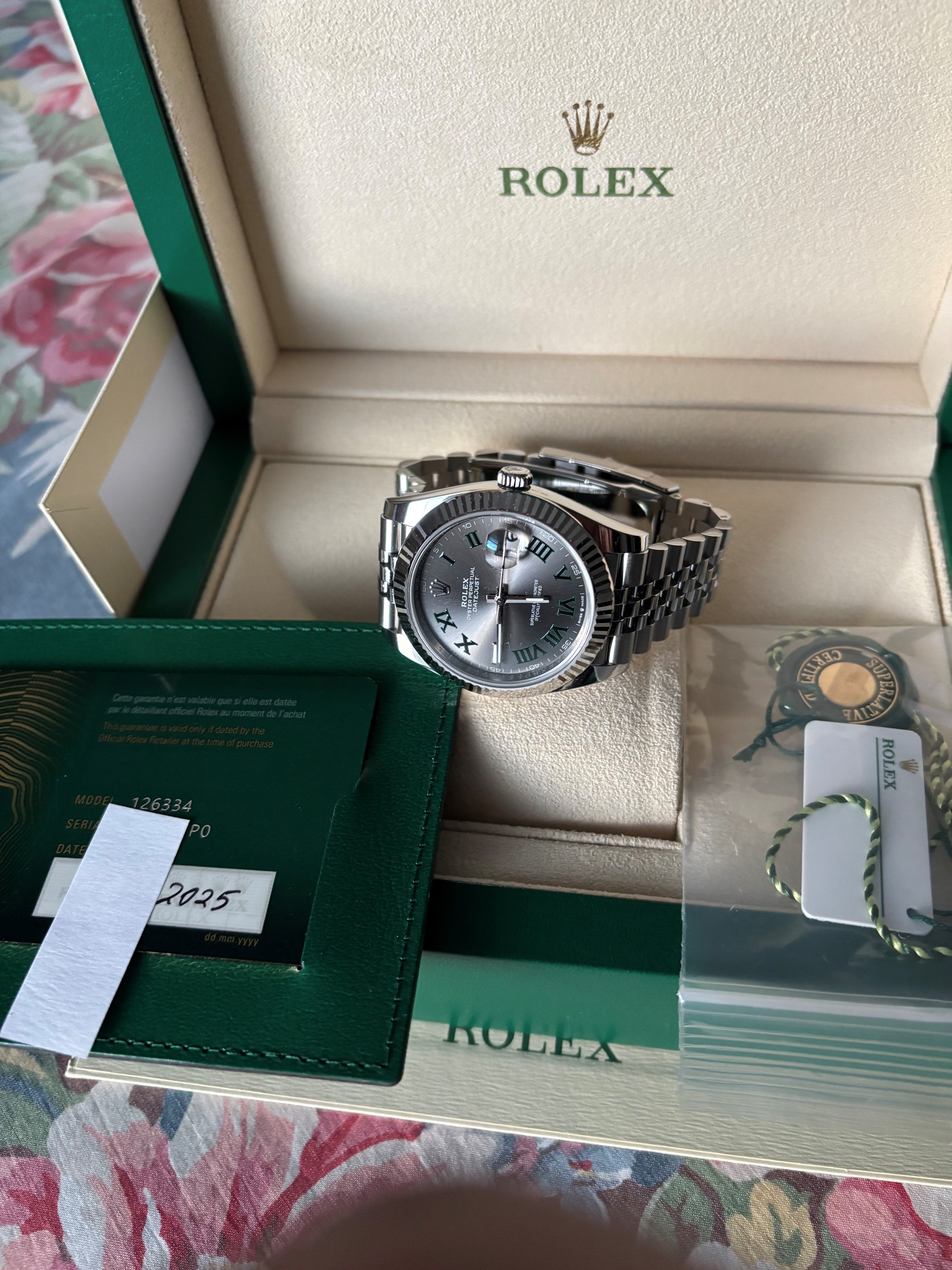 Rolex Datejust 41mm Wimbledon Dial Jubilee bracelet Ref# 126334