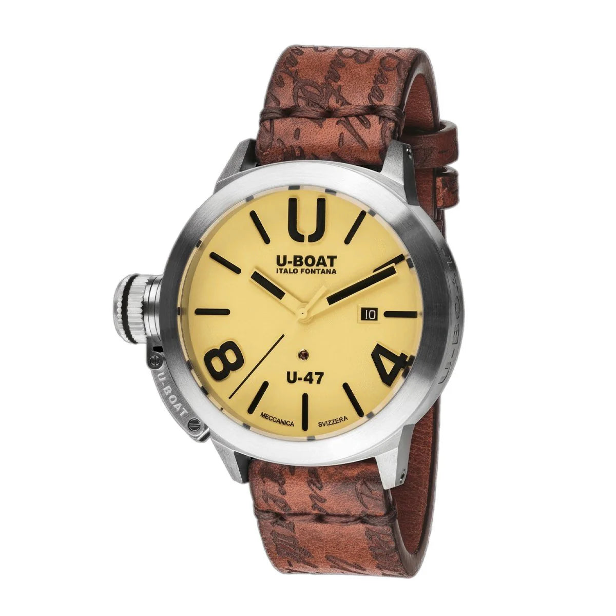 U-Boat Classico U-47mm Ivory dial Brown strap 8106