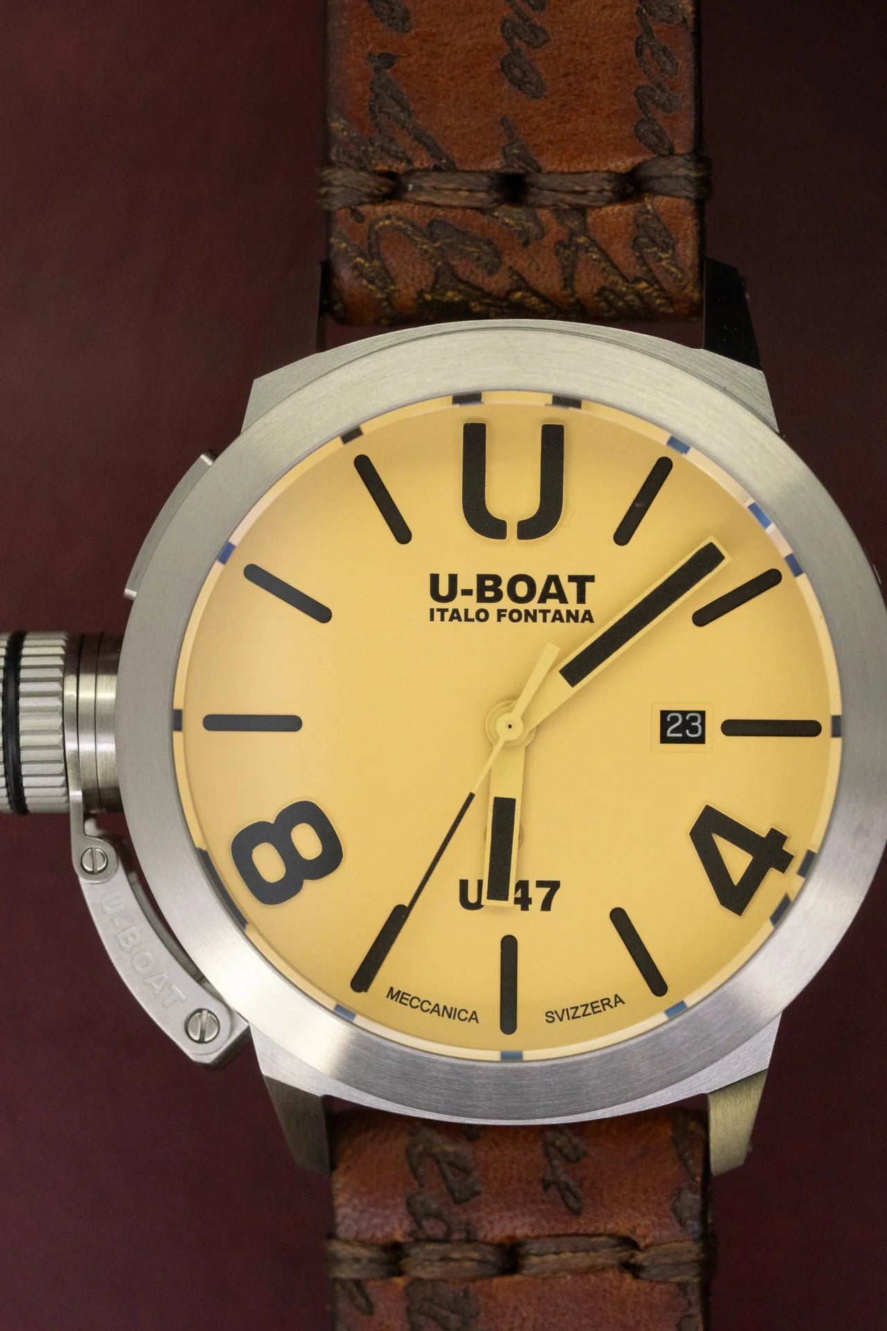 U-Boat Classico U-47mm Ivory dial Brown strap 8106