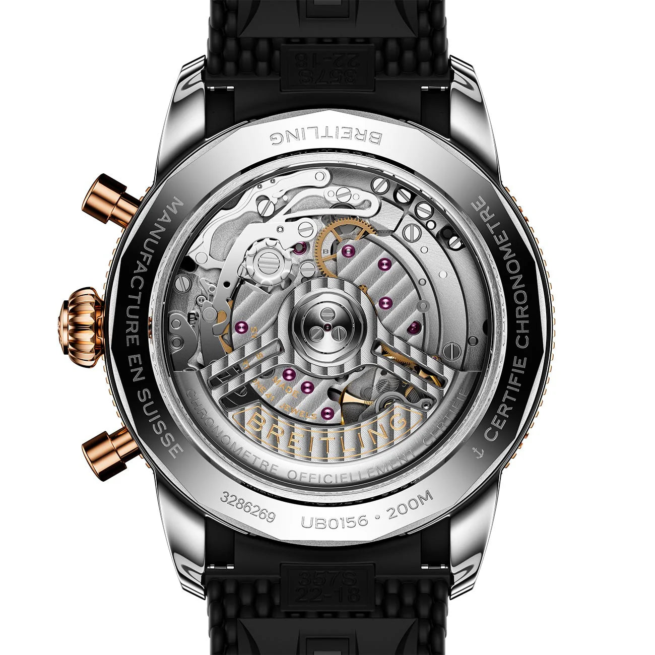 Breitling Ocean Culture Series B01 Chronograph Blk/Gold bezel 42mm UB0156H11B1S1