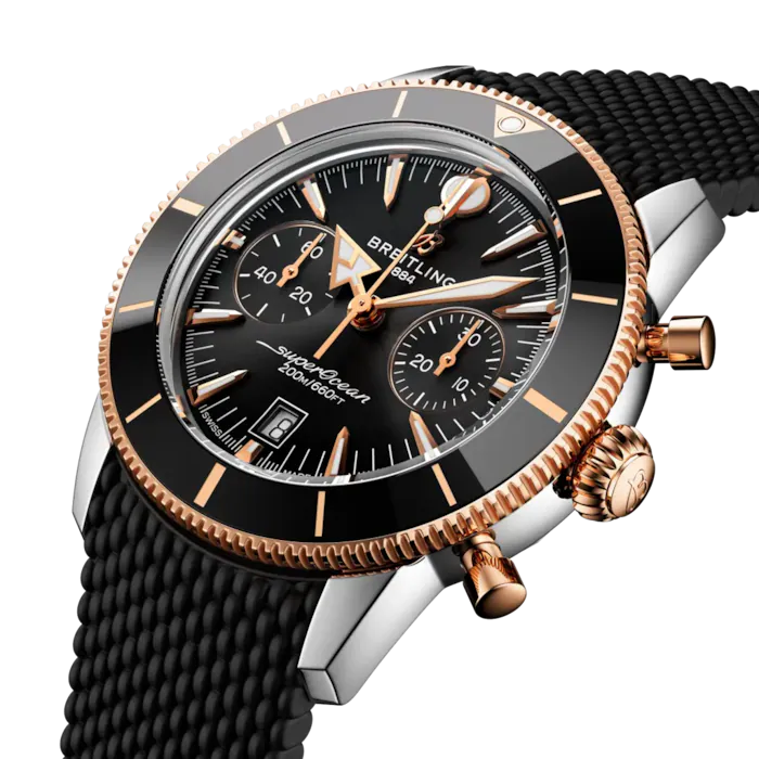 Breitling Ocean Culture Series B01 Chronograph Blk/Gold bezel 42mm UB0156H11B1S1