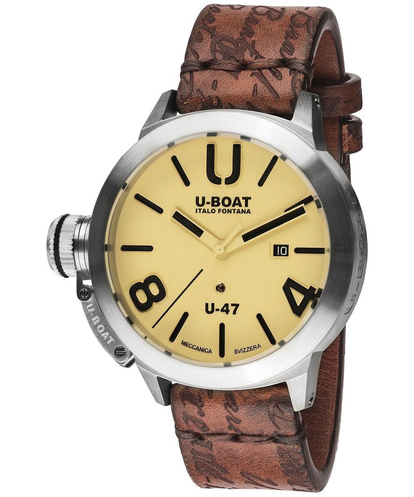 U-Boat Classico U-47mm Ivory dial Brown strap 8106