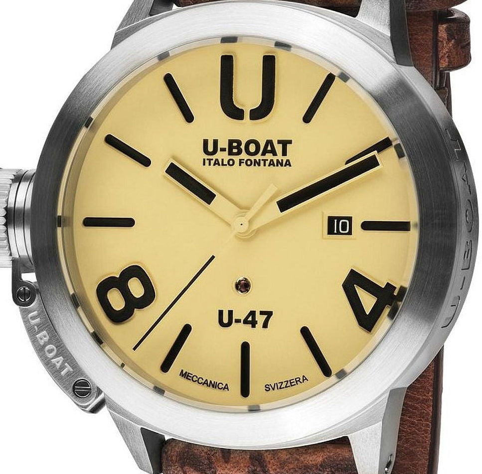 U-Boat Classico U-47mm Ivory dial Brown strap 8106