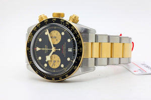 Tudor Black Bay Chrono Reloj para hombre con esfera negra y pulsera de acero y oro 41 M79363N-0001