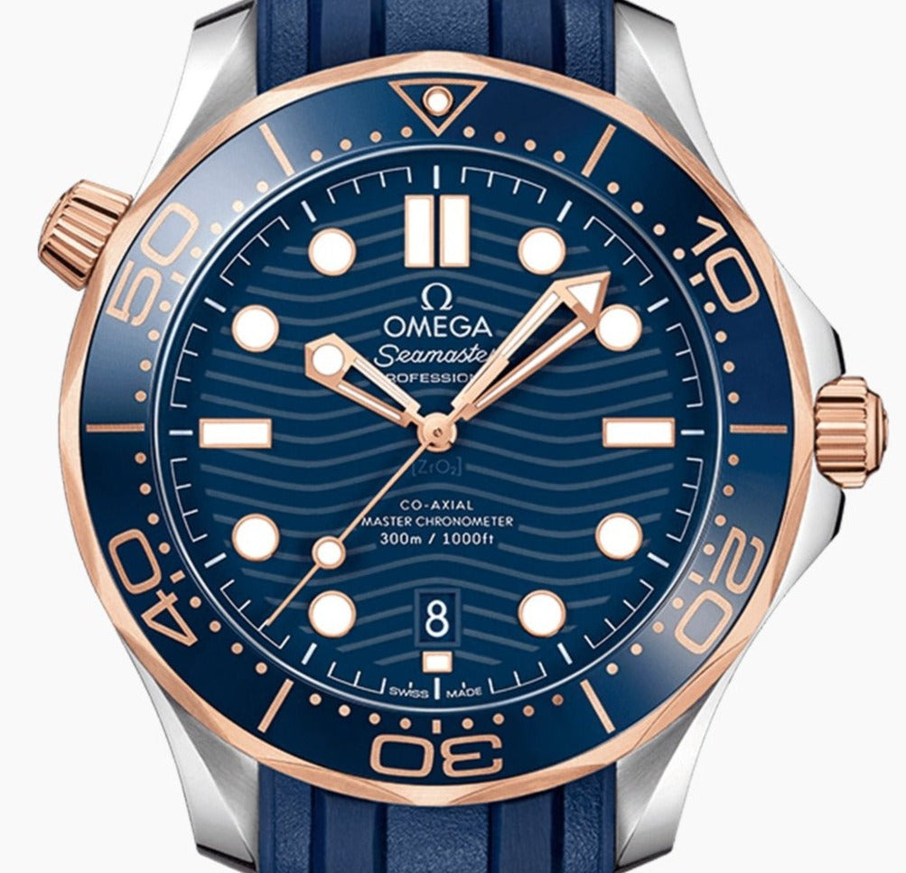 Omega Seamaster Diver 300M Oro Azul Ola 42 210.22.42.20.03.002 