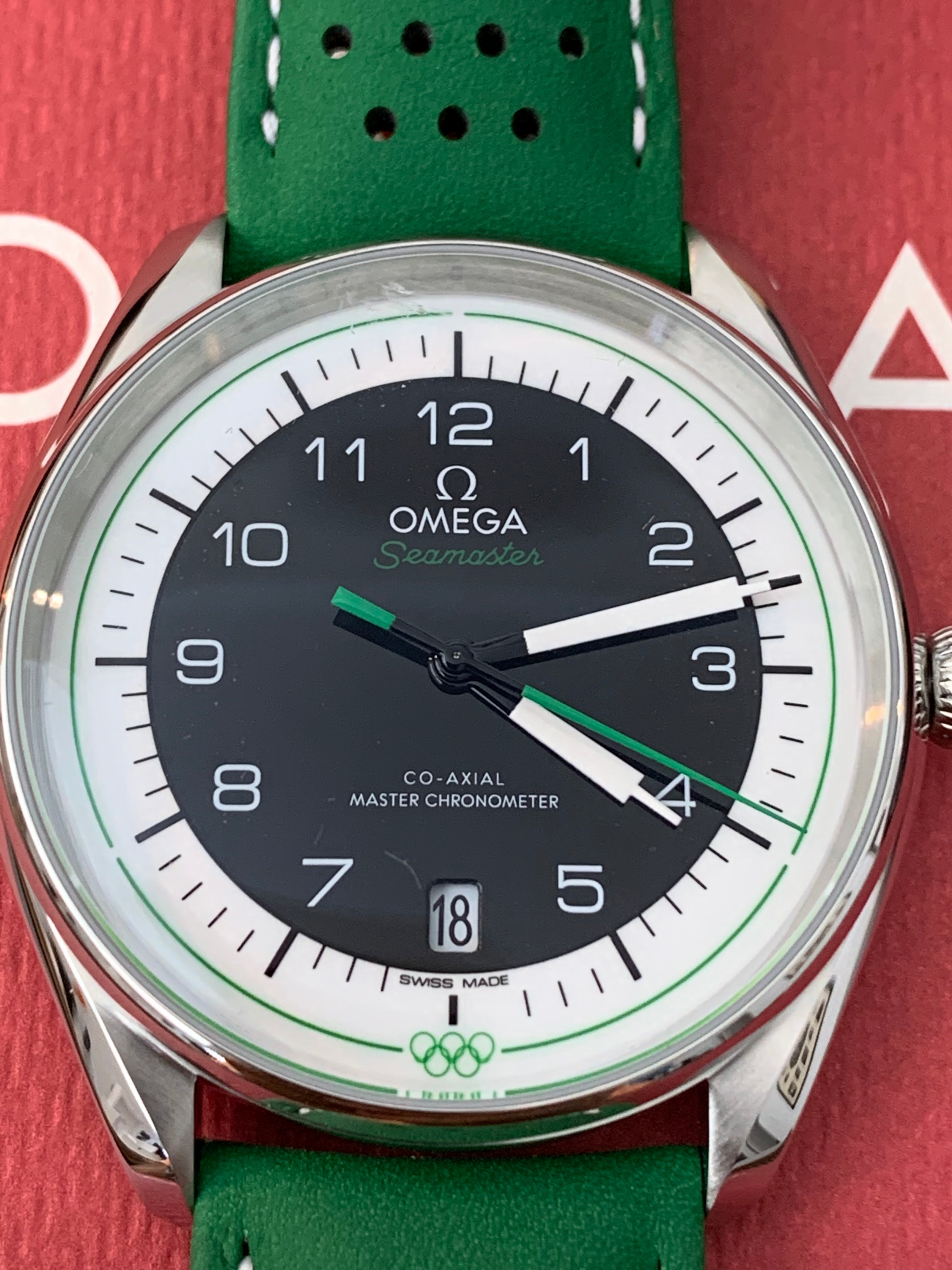 Cronometrador oficial Omega Olympic Ref# 522.32.40.20.01.005 Edición limitada Esfera verde 39,5 M