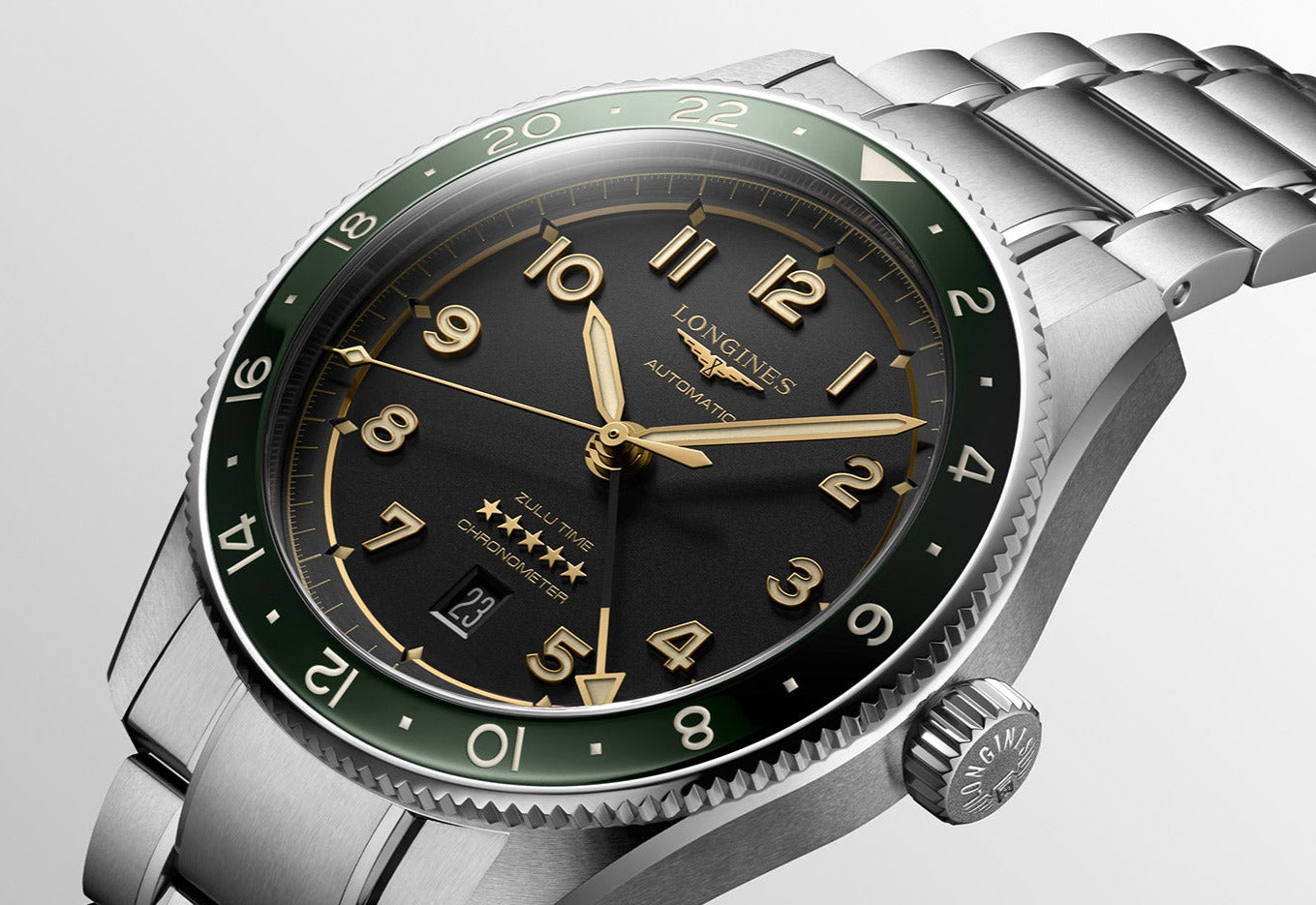 Longines Spirit Zulu Time | Anthracite Dial Watch | Harley's Time