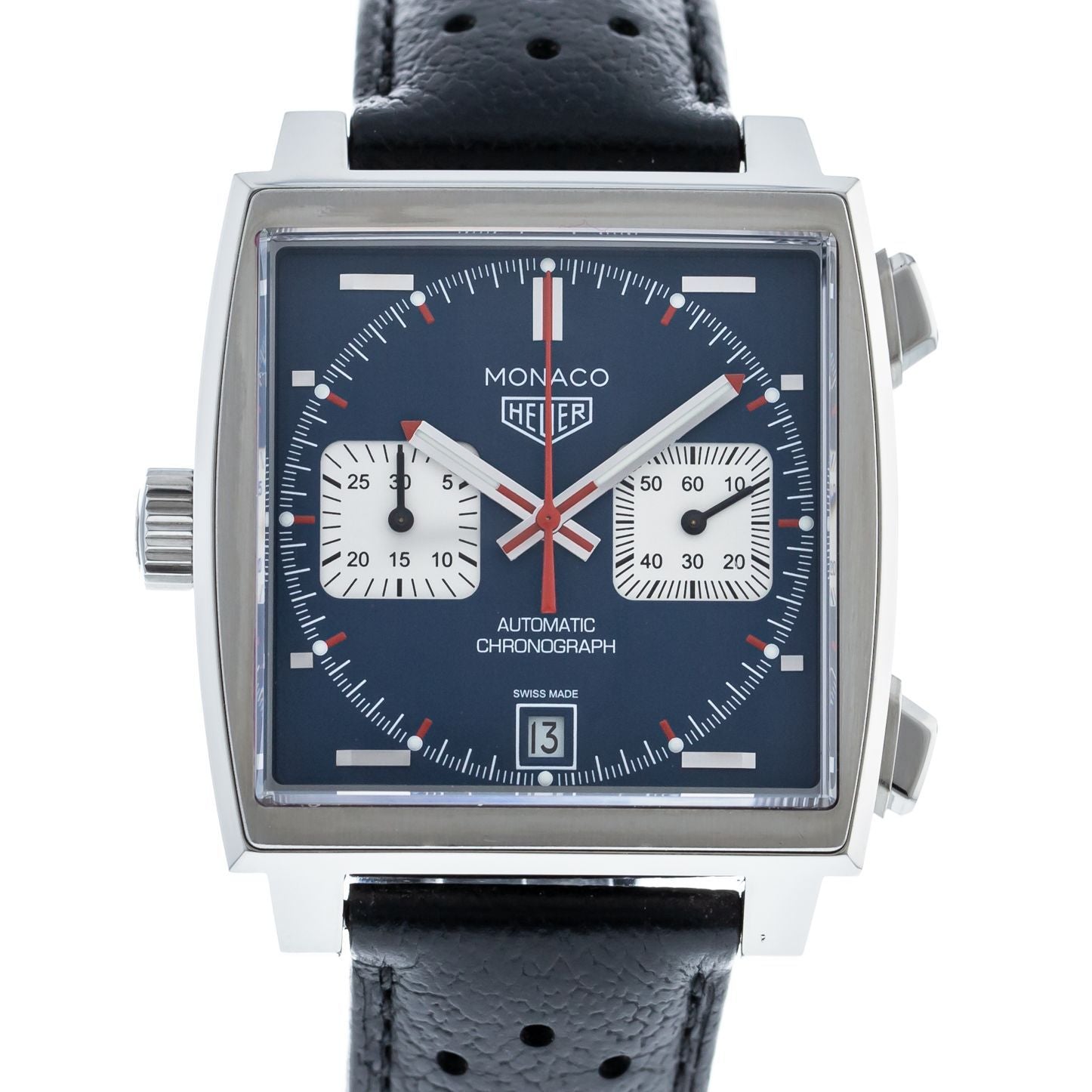 TAG Heuer CAW211PFC6356 Steve McQueen Monaco Calibre 11 Leather strap 39mm