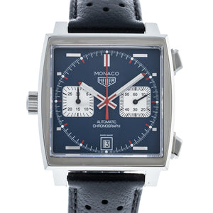 TAG Heuer CAW211PFC6356 Steve McQueen Monaco Calibre 11 Leather strap 39mm